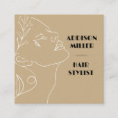 Moderner, haarstylischer und QR-Code Quadratische Visitenkarte (Vorderseite)