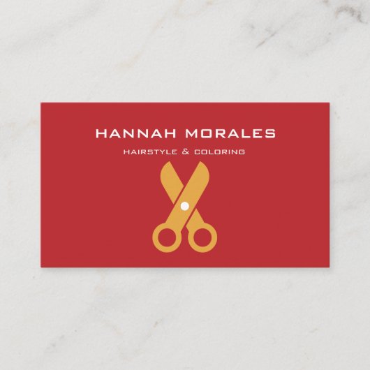Moderner Haarstylist Gold Schere Visitenkarte (Vorderseite)