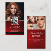 Moderner Haarstylist Makeup Artist Beauty Salon qr Visitenkarte (Vorne/Hinten)
