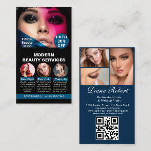Moderner Haarstylist Makeup Artist Beauty Salon qr Visitenkarte
