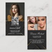 Moderner Haarstylist Makeup Artist Beauty Salon qr Visitenkarte (Vorne/Hinten)