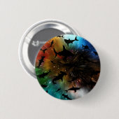 Moderner Hai-Kiefer unter der Meergalaxie Button (Vorne & Hinten)