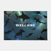 Moderner Hai-Kiefer unter der Meergalaxie Fußmatte (Vorderseite)