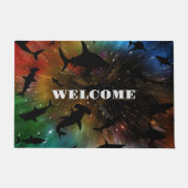 Moderner Hai-Kiefer unter der Meergalaxie Fußmatte (Vorderseite)