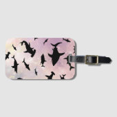 Moderner Hai-Kiefer unter der Meergalaxie Gepäckanhänger (Vorderseite (Horizontal))