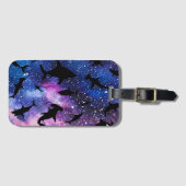 Moderner Hai-Kiefer unter der Meergalaxie Gepäckanhänger (Vorderseite (Horizontal))