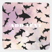 Moderner Hai-Kiefer unter der Meergalaxie Quadratischer Aufkleber (Vorderseite)