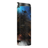 Moderner Hai-Kiefer unter der Meergalaxie Thermosbecher (Nach rechts gedreht)