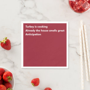 Moderner Haiku Gedicht Minimaler Burgund-Erntedank Serviette