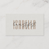 Moderner Hairstylist Faux-Leinen-Script Visitenkarte (Vorderseite)