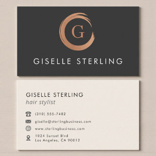Moderner Hairstylist Minimalist Rose Gold Visitenkarte