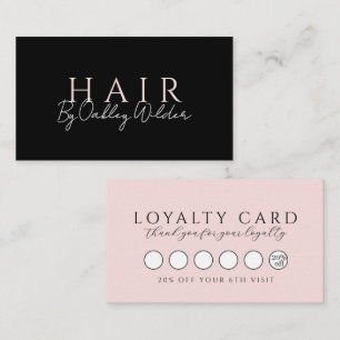 Moderner Hairstylist Schwarz und Rosé Treuekarte