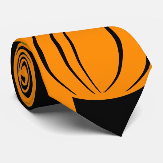 Moderner Halloween-Kürbis in Orange und Schwarz Krawatte (Gerollt)