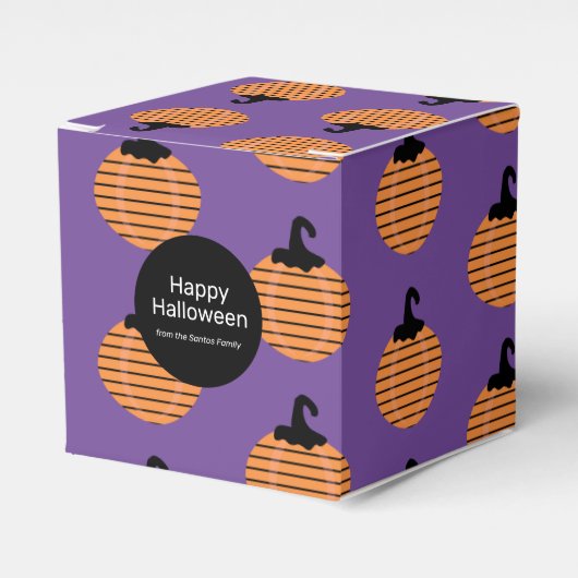 Moderner Halloween Pumpkin Trick oder Treat Candy Geschenkschachtel (Vorderseite)