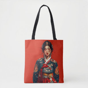 Moderner Hanbok-Porträt-Tote-Bag Tasche