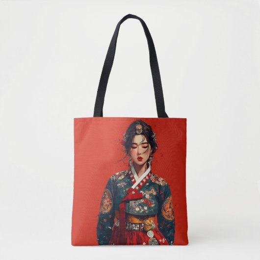 Moderner Hanbok-Porträt-Tote-Bag Tasche (Vorderseite)