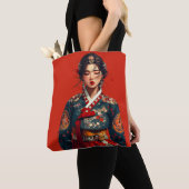 Moderner Hanbok-Porträt-Tote-Bag Tasche (Von Nahem)