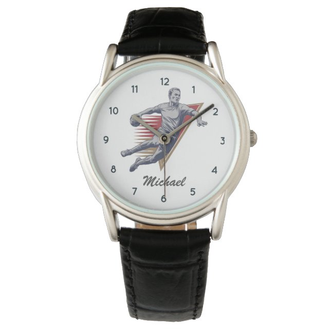 Moderner Handball-Player Personalisiert Armbanduhr (Vorderseite)