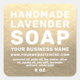 Moderner handgefertigter Lavendel Soap Champagne G Quadratischer Aufkleber