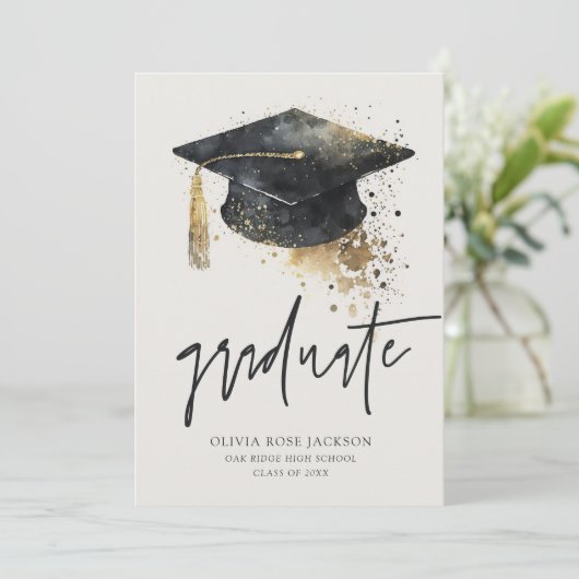 Moderner, handgeschriebener Abschluss Ankündigung (Stehend Vorderseite)