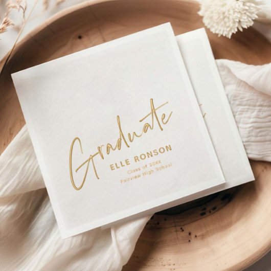 Moderner handgeschriebener Abschluss Servietten Mit Folie