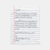 Moderner handgeschriebener Brief auf Papier für Ma Fleecedecke (Vorderseite)