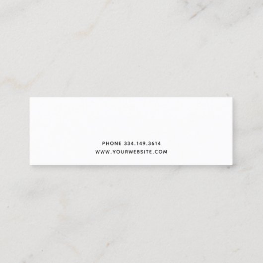 Moderner handgeschriebener Name 08. Schlichte Vorl Mini Visitenkarte (Rückseite)