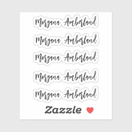 Moderner handgeschriebener Name Aufkleber (Blatt)