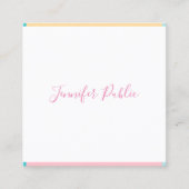 Moderner handgeschriebener Name Einfache Hübsche V Quadratische Visitenkarte (Vorderseite)