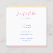 Moderner handgeschriebener Name Einfache Hübsche V Quadratische Visitenkarte (Rückseite)