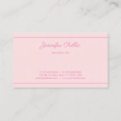 Moderner handgeschriebener Name Elegante Rosa Tren Visitenkarte (Rückseite)