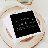 Moderner handgeschriebener Script Black Abschluss Serviette