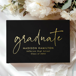 Moderner handgeschriebener Script Black Foto Absch Gästebuch