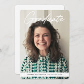 Moderner handgeschriebener Script-Foto-Abschluss Ankündigung (Vorne/Hinten)