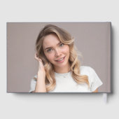 Moderner handgeschriebener Script Navy Foto Abschl Gästebuch (Rückseite)