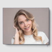 Moderner handgeschriebener Script Navy Foto Abschl Gästebuch (Rückseite)