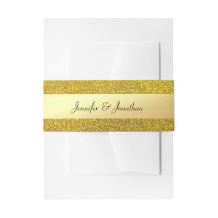 Moderner handgeschriebener Text Trendy Gold Glitze Einladungsbanderole