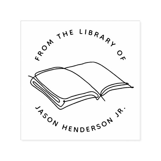 Moderner handgezeichnet Buch Minimalistischer Indi Permastempel (Design)