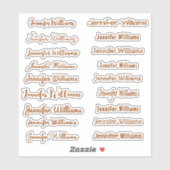Moderner Handschrift-Name (18 Stile) - Bronze Aufkleber (Blatt)
