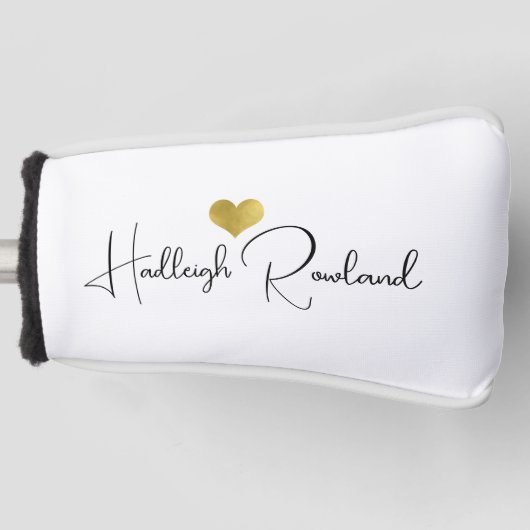 Moderner handschriftlicher Schriftzug-Monogramm Golf Headcover (Vorderseite)