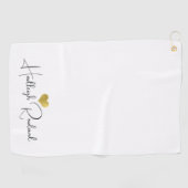 Moderner handschriftlicher Schriftzug-Monogramm Golfhandtuch (Horizontal)