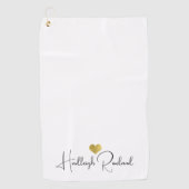 Moderner handschriftlicher Schriftzug-Monogramm Golfhandtuch (Vorderseite)