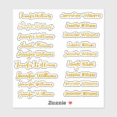 Moderner Handschriftname (18 Stile) - Gold Aufkleber (Blatt)