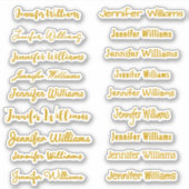 Moderner Handschriftname (18 Stile) - Gold Aufkleber (Vorderseite)
