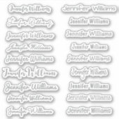 Moderner Handschriftname (18 Stile) - Silber Aufkleber (Vorderseite)