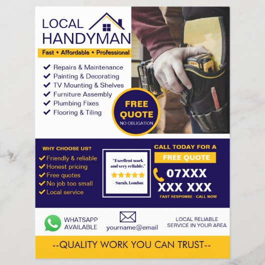 Moderner Handwerker-Service-Flyer Flyer (Vorne)