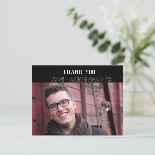 Moderner Handwriting-Abschluss Dankeschön Karte (Stehend Vorderseite)
