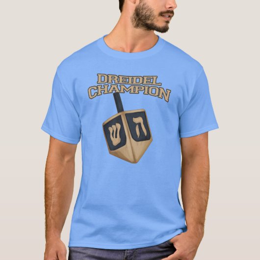 Moderner Hanukkah Niedlicher Dreidel-Champion T-Shirt (Vorderseite)