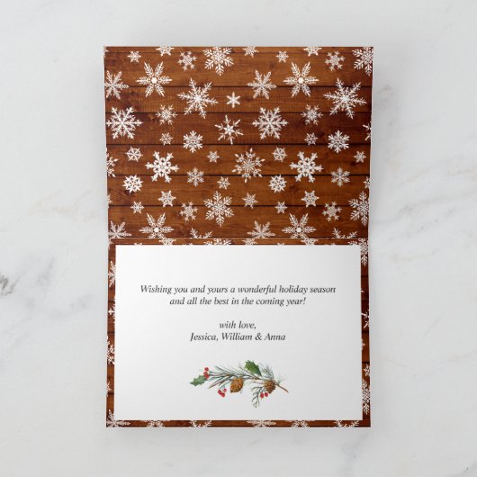 Moderner Happy Holidays 2 FOTO Weihnachten Karte (Innenseite)