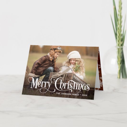 Moderner Happy Holidays 2 FOTO Weihnachten Karte (Vorderseite)